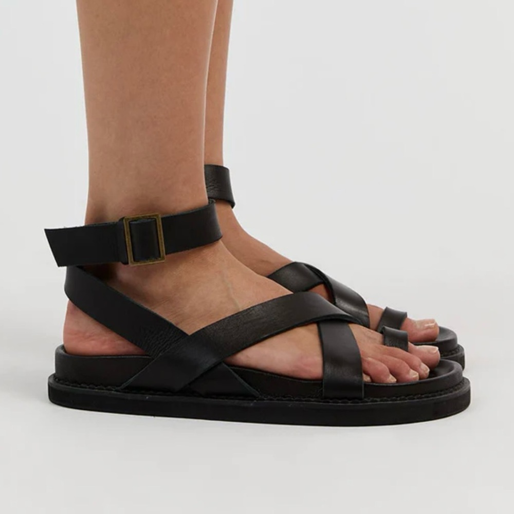 DISSH The Bali Tailor Leni Black Leather Sandals